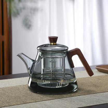 Aetheris Glass Brew Teapot – Heat-Resistant Glass Teapot with Wooden Handle & Infuser (900ml)