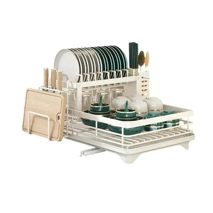 Adjustable Dish Drying Rack – Space-Saving Kitchen Drainer for Small & Large Kitchens