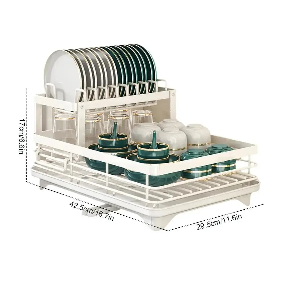 Adjustable Dish Drying Rack – Space-Saving Kitchen Drainer for Small & Large Kitchens