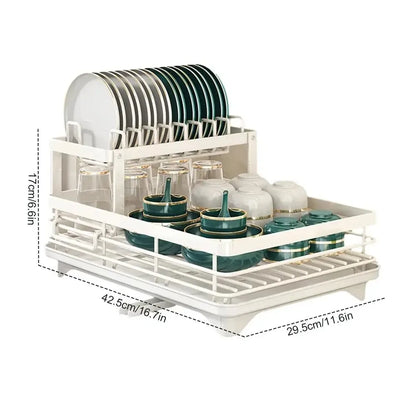 Adjustable Dish Drying Rack – Space-Saving Kitchen Drainer for Small & Large Kitchens