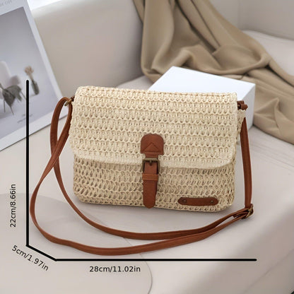 Annalise Bag – Vintage Style Woven Straw Shoulder Bag for Summer