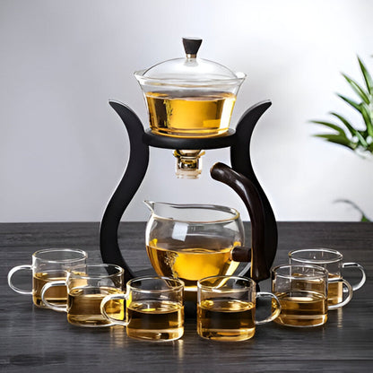 Artisan Magnetic Glass Teapot Set with Infuser – Elegant Drip-Free Glass Teapot for Loose Leaf Tea