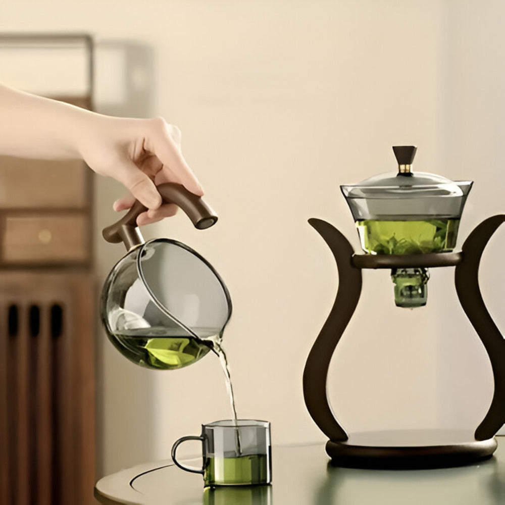 Artisan Magnetic Glass Teapot Set with Infuser – Elegant Drip-Free Glass Teapot for Loose Leaf Tea