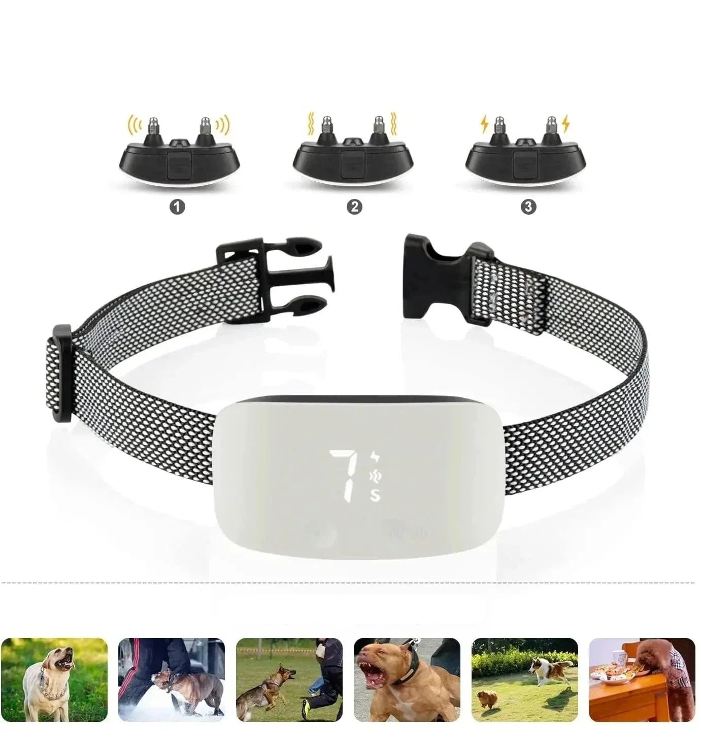 Automatic No-Bark Dog Collar – Rechargeable Waterproof Anti-Barking Training Collar for All Breeds