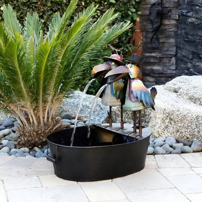 ChirpStream | Toucan Bird Water Fountain – Playful Outdoor Garden Decoration with Flowing Water