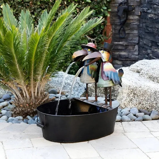 ChirpStream | Toucan Bird Water Fountain – Playful Outdoor Garden Decoration with Flowing Water