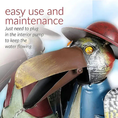 ChirpStream | Toucan Bird Water Fountain – Playful Outdoor Garden Decoration with Flowing Water