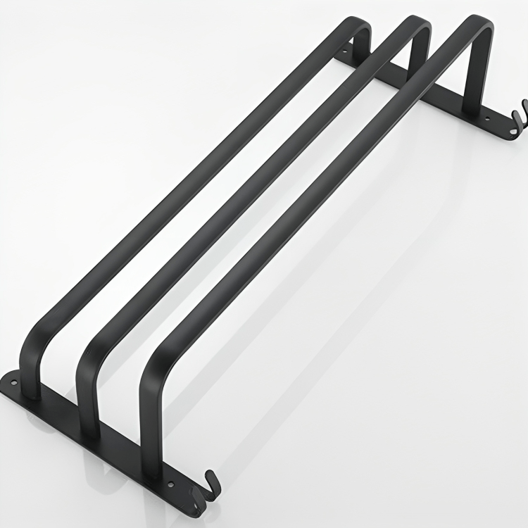 FlexRack Wall-Mounted Bathroom Storage Shelf with Towel Holder – Space-Saving Aluminium Rack