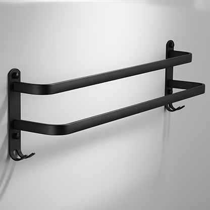 FlexRack Wall-Mounted Bathroom Storage Shelf with Towel Holder – Space-Saving Aluminium Rack