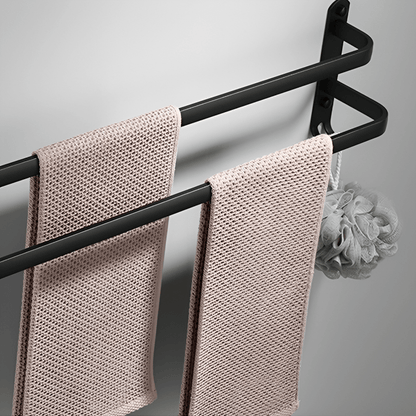 FlexRack Wall-Mounted Bathroom Storage Shelf with Towel Holder – Space-Saving Aluminium Rack
