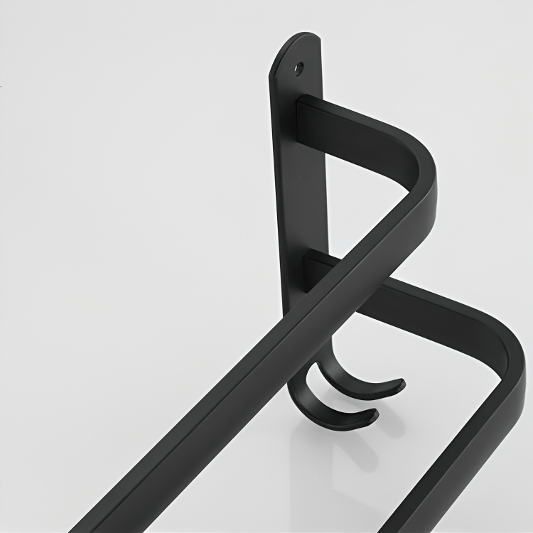 FlexRack Wall-Mounted Bathroom Storage Shelf with Towel Holder – Space-Saving Aluminium Rack