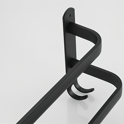 FlexRack Wall-Mounted Bathroom Storage Shelf with Towel Holder – Space-Saving Aluminium Rack