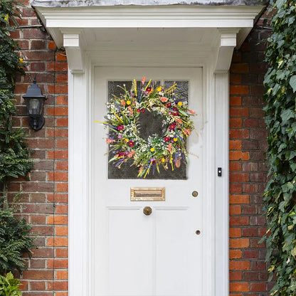 Bloomora – Handcrafted Lifelike Door Wreath with Seasonal Floral Arrangement