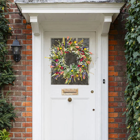 Bloomora – Handcrafted Lifelike Door Wreath with Seasonal Floral Arrangement