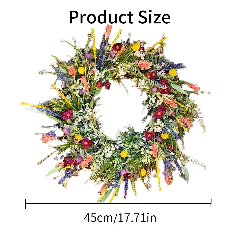 Bloomora – Handcrafted Lifelike Door Wreath with Seasonal Floral Arrangement