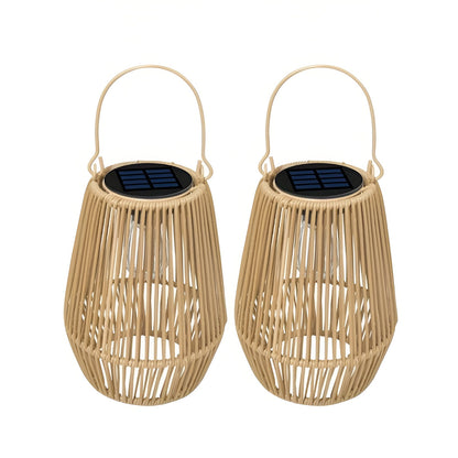 CageRattan – Bamboo Solar Garden Light – Waterproof Hanging Lantern