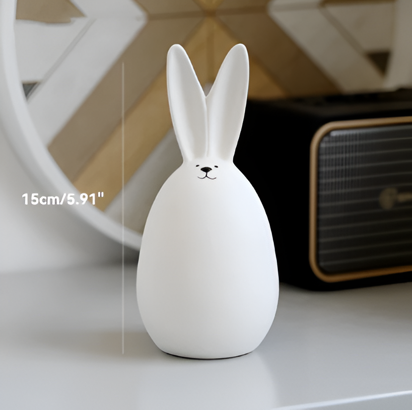 ConeyBliss Minimalist Ceramic Bunny – Elegant White Easter Rabbit Figurine Decor