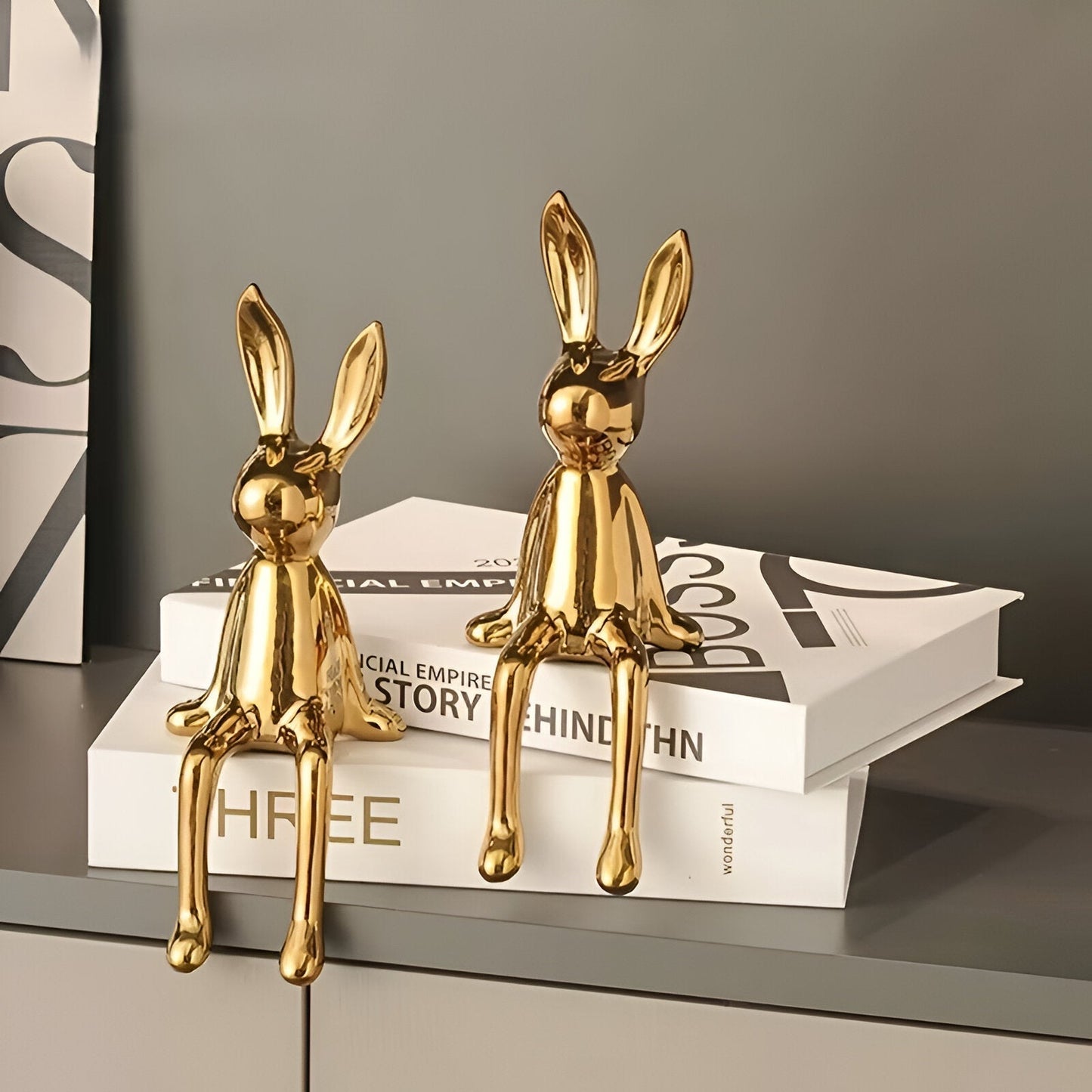 ConyGleam Ceramic Easter Bunny – Luxury Long-Eared Rabbit Figurine | Elegant Easter Home Decor