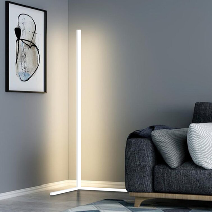 Modern Corner LED Floor Lamp – Space-Saving Minimalist Design with Soft Ambient Lighting