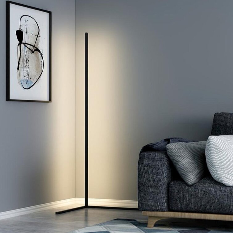 Modern Corner LED Floor Lamp – Space-Saving Minimalist Design with Soft Ambient Lighting