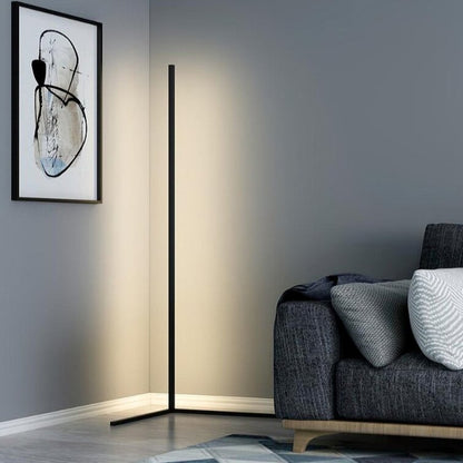 Modern Corner LED Floor Lamp – Space-Saving Minimalist Design with Soft Ambient Lighting