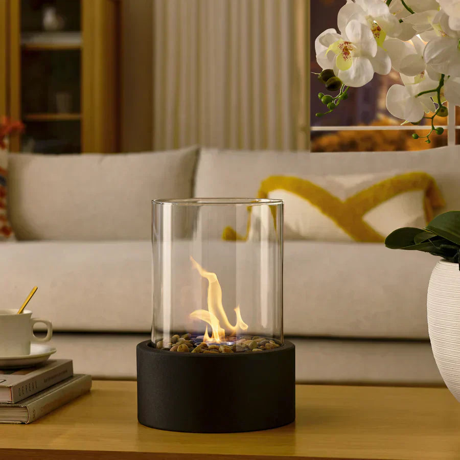 Smoke-Free Tabletop Bioethanol Fireplace – Real Flames with Scandinavian Design