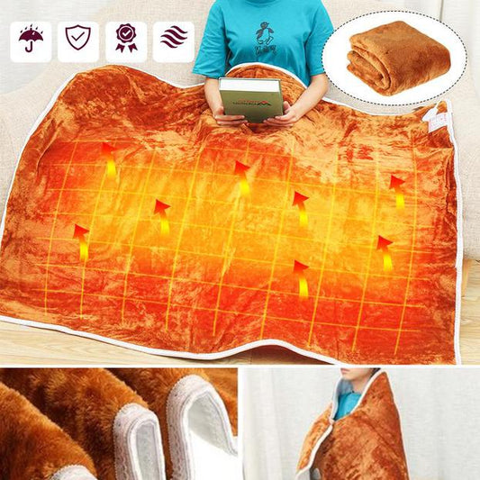 WinterWarm Electric Heated Blanket – Adjustable Temperature & Overheat Protection