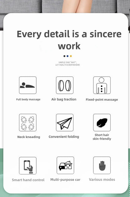 Shiatsu Full Body Back Massager with Heat & Adjustable Seat – Stress & Pain Relief Cushion