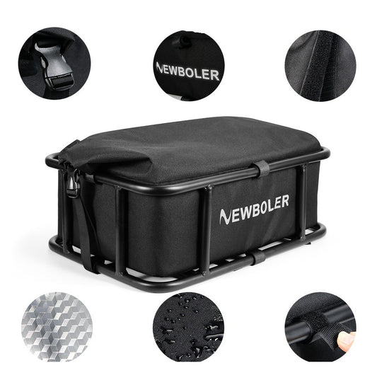 Heavy-Duty Rear Bike Basket with Rack – Large Metal Bicycle Carrier for Groceries, Commutes & E-Bikes