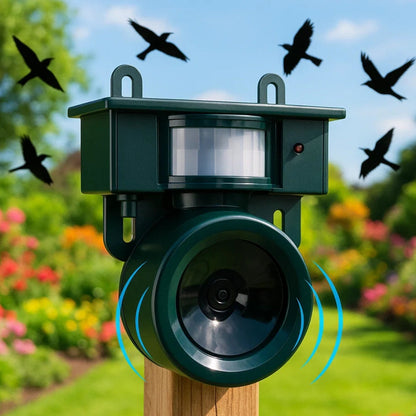 TerraGuard – Weatherproof Solar Bird Repeller with PIR Motion Sensor & Natural Sound Deterrent