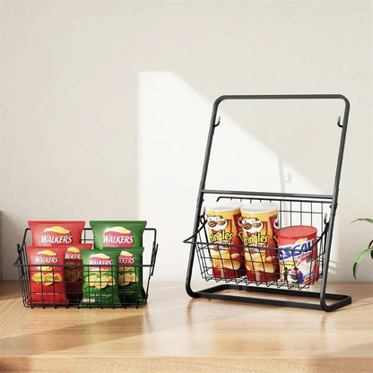 Double-Layer Kitchen Storage Rack – Space-Saving Countertop Organiser for Dishes & Pantry Items