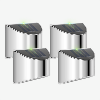 Stainless Steel Solar LED Outdoor Wall Light – Weatherproof Automatic Garden Lighting