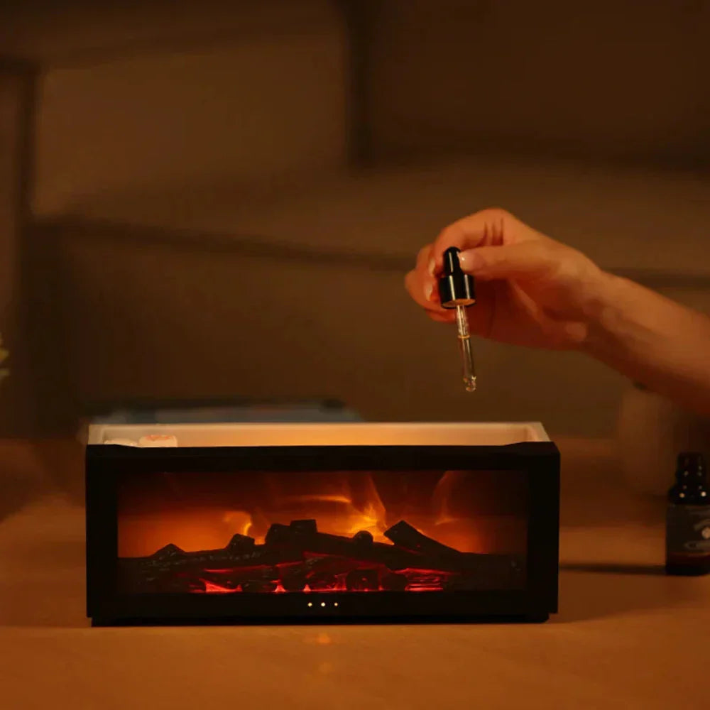 Flamora – Fireplace Humidifier & LED Flame Mood Lamp with Aromatherapy Option