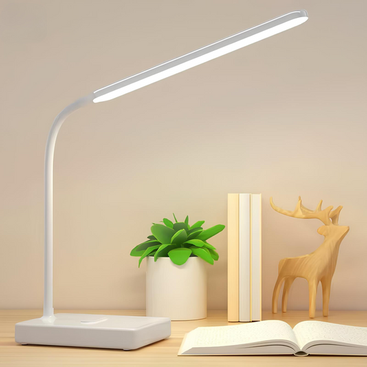 LumoFlex Adjustable Desk Lamp – Rechargeable or Plug-In with Flexible Neck & Dimmable Light