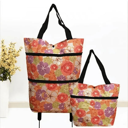 Foldable Shopping Trolley Bag with Wheels – Eco-Friendly, Compact & Lightweight
