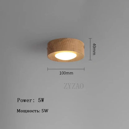 WoodenGlow - Walnut Ceiling Light with LED Spotlight