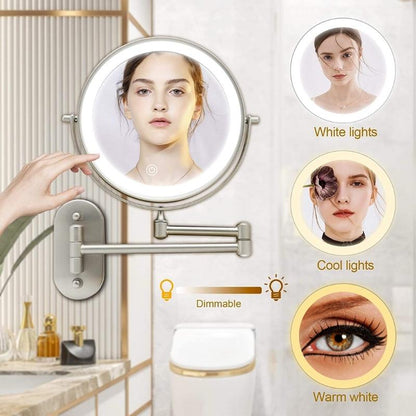 GlamGlow Deluxe LED Makeup Mirror – Magnifying Vanity Mirror with Dimmable Light