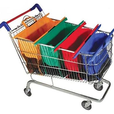 EcoSmart Shopping Cart Trolley Bags (Set of 4) | Reusable Grocery Organiser System