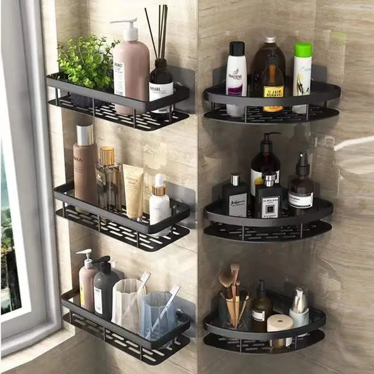 Stylish & Practical No-Drill Shower Corner Shelf – Space-Saving Bathroom Storage Rack