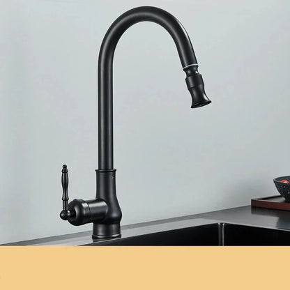 VintageTap Antique Brass Kitchen Tap – Retro Style Mixer Faucet with Swivel Spout