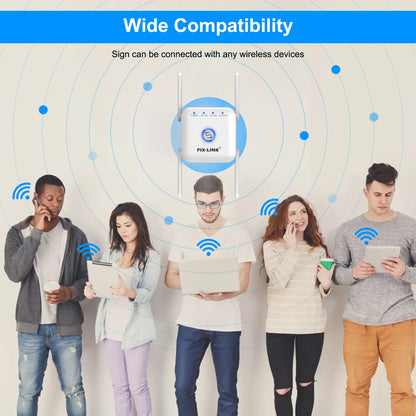 SignalBoost Dual-Band WiFi Repeater – 1200Mbps Range Extender with 4 High-Gain Antennas