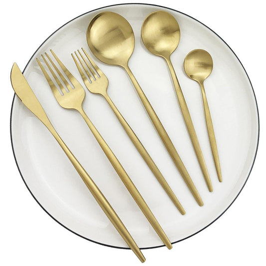 Torin 36-Piece Minimalist Cutlery Set – Premium Stainless Steel Flatware with Matte Finish