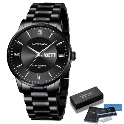Men's Luxury Waterproof Sports Watch – Stainless Steel Quartz Chronograph