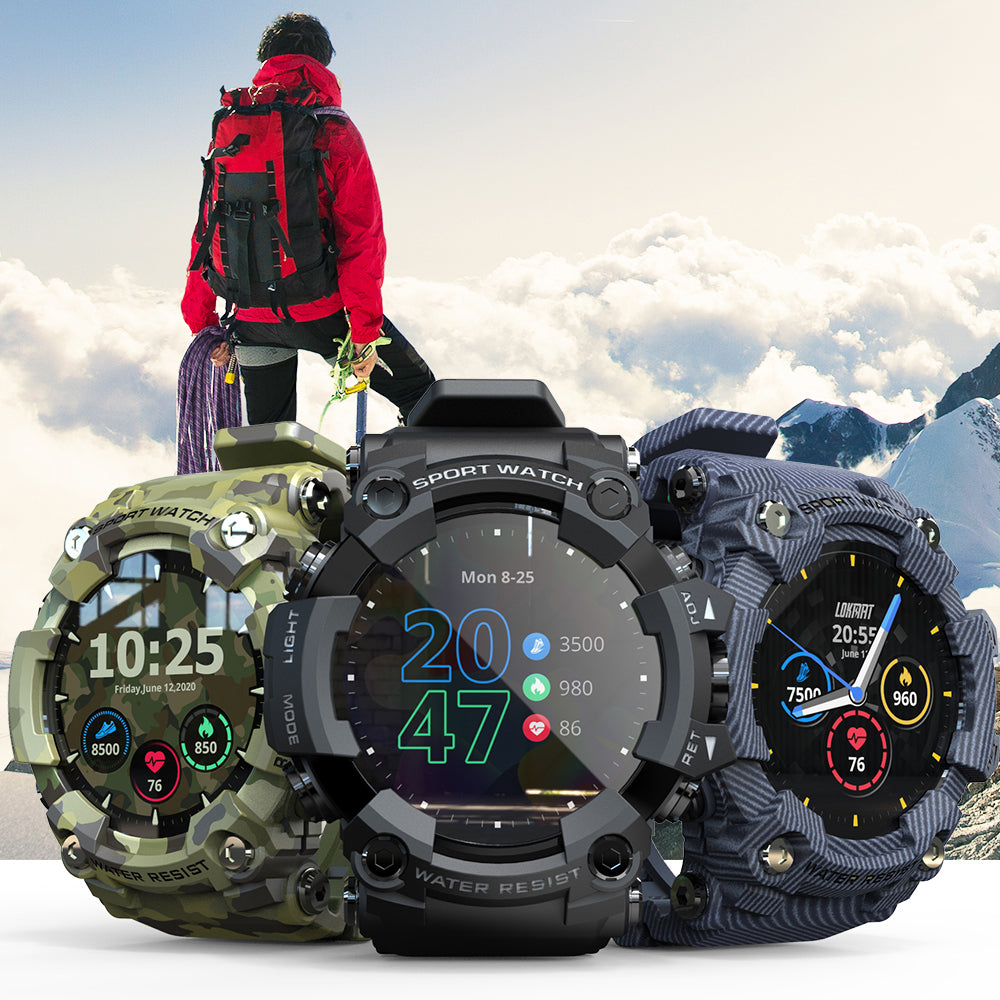 Tactical Military Smartwatch – Rugged Waterproof Watch with Heart Rate Monitor & Long Battery Life