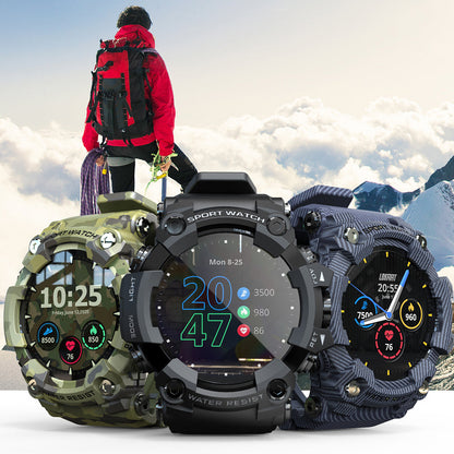 Tactical Military Smartwatch – Rugged Waterproof Watch with Heart Rate Monitor & Long Battery Life