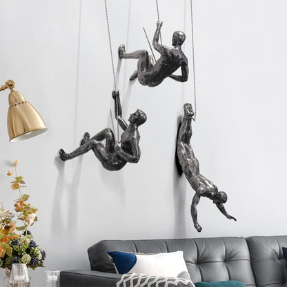 Rock Climbing Wall Sculpture | Unique Decorative Art Piece
