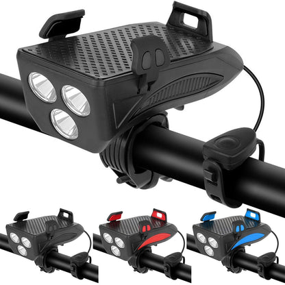 RideLight 4-in-1 Bike Light | Power Bank, Phone Holder & Horn | 400 Lumens Waterproof Light