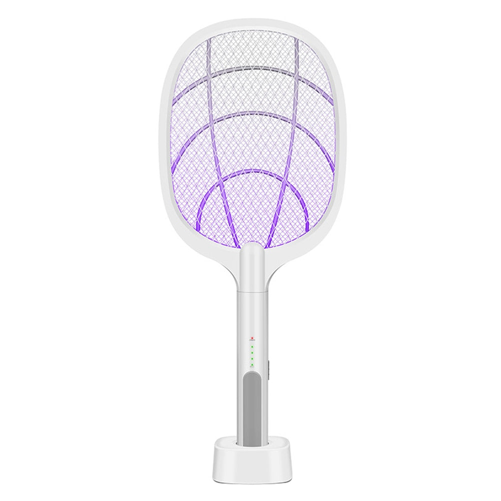 Electric Mosquito Swatter Racket – USB Rechargeable Bug Zapper with LED Lure Technology