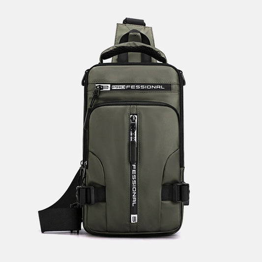 Waterproof Oxford Crossbody Bag, Anti-Theft Sling Bag, USB Charging & Multi-Pocket Design