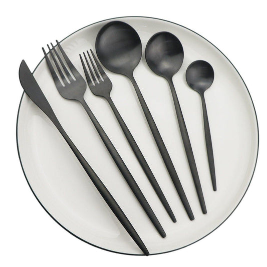 Torin 36-Piece Minimalist Cutlery Set – Premium Stainless Steel Flatware with Matte Finish